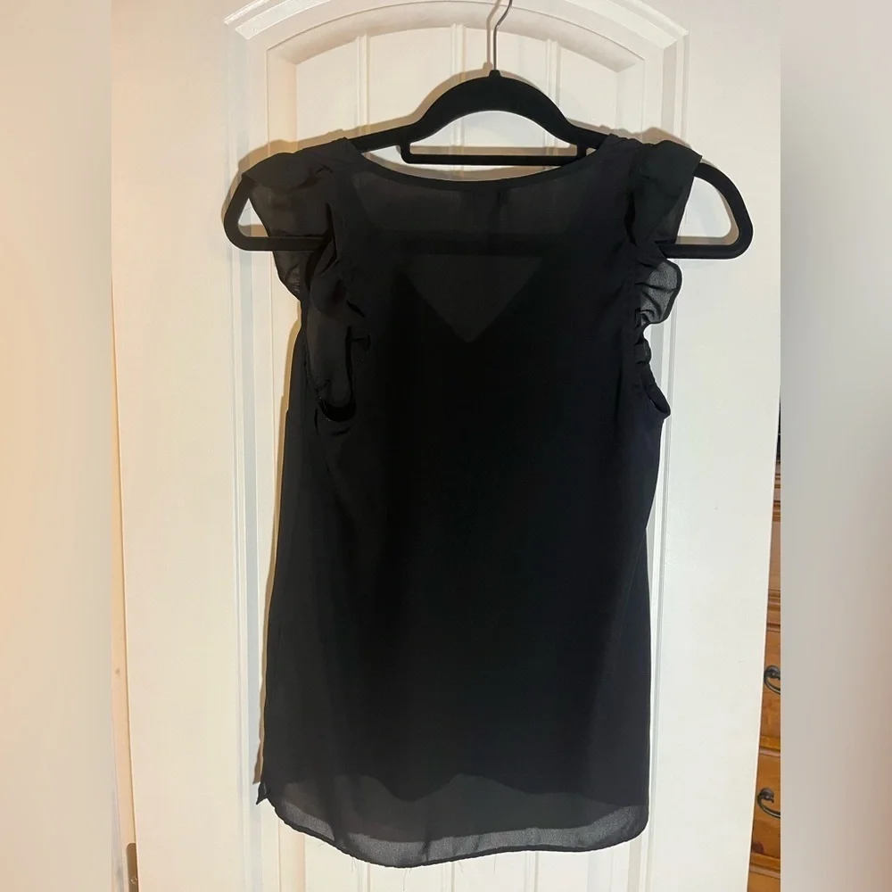 J.Crew Sheer Ruffle Sleeve Blouse Size: 0